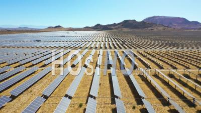 Vast Solar Array In Mojave Desert, California, Suggests Clean Renewable Green Energy Resources - Aerial Video By Drone