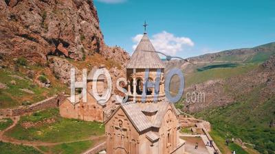 Aerial Video Of A Beautiful Noravank Monastery Church In The Caucasus Mountains Of Armenia - Video Drone Footage