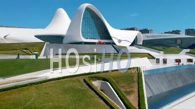 Aerial Video Of Baku Capital Of Azerbaijan With Unique Architecture Of Heydar Aliyev Center - Video Drone Footage