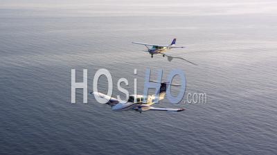 Twin-Engine Aircraft Is Beechcraft Duchess 76 , Singe Engine Is Cessna 172