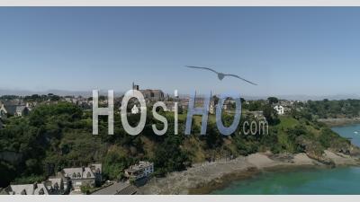 Harbour Of Cancale, Brittany, France, In Summer - Video Drone Footage