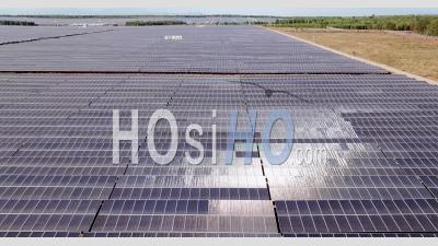 Field Of Solar Panels In Vietnam - Video Drone Footage