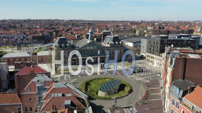 Roubaix Empty City During Covid-19 Global Lockdown - Video Drone Footage