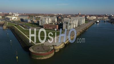 Dunkerque Empty City During Covid-19 Global Lockdown - Video Drone Footage