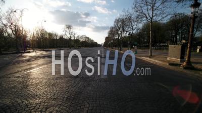 Champs Elysees, During Paris Lockdown 03/2020 - Video Drone Footage