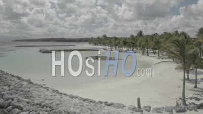 Beach Of Sainte - Anne, Guadeloupe During Covid19 - Video Drone Footage