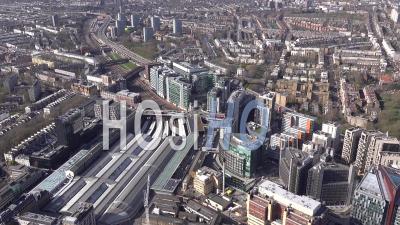 Développement De La Gare De Paddington Et Du Bassin De Paddington, Londres Filmé Par Hélicoptère