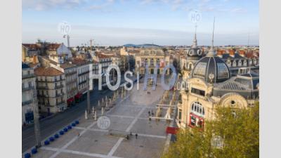 Photography Of La Place De La Comedie During Covid 19 - Aerial Photography