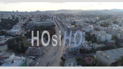 Principales Rues Et Avenues D'athènes En Grèce En Raison Du Confinement De Covid-19 - Vidéo Par Drone