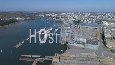 Empty Lorient La Base Of Lorient City, At Day15 Of Covid-19 Outbreak, Morbihan, Brittany, France - Video Drone Footage