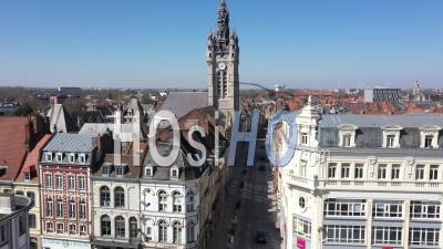 Aerial Video Of Empty City Of Douai During Global Lockdown Due To Covid-19 - Video Drone Footage
