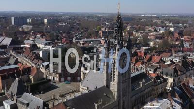 Aerial Video Of Empty City Of Douai During Global Lockdown Due To Covid-19 - Video Drone Footage