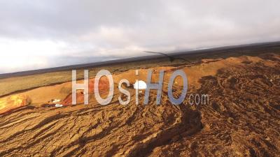 Scientific Base In The Volcanic Hills Of Mauna Loa Volcano, Hawaii - Video Drone Footage