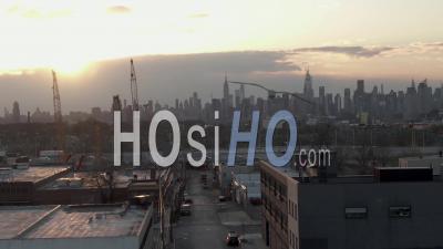Aerial Of Empty And Abandoned Streets Of New York City During Coronavirus Covid-19 Pandemic Epidemic Outbreak. - Video Drone Footage
