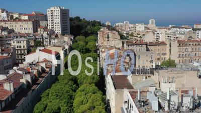Puget Boulevard In Marseille City At Day 26 Of Covid-19 Confinement, France - Video Drone Footage