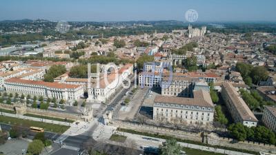 Avignon City In Confinement - Aerial Photography