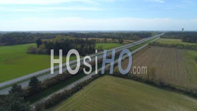 No Traffic On Rn165, The Week-End Of Easter Holidays Departure, The Day21 Of Covid-19 Outbreak, France - Video Drone Footage