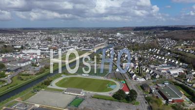 Aerial View Of Landerneau During Lockdown - Video Drone Footage