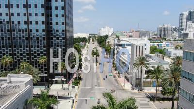 Washington Street North To Miami Convention Center - Vidéos De Drone Vidéo