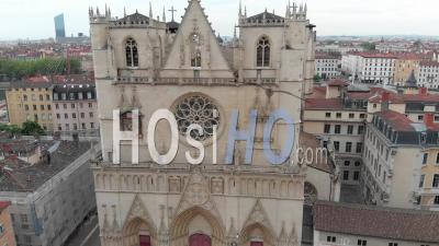Cathedral Saint Jean In Lyon - Video Drone Footage