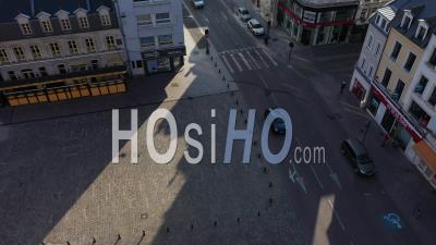 Empty Streets Of Boulogne Sur Mer During Lockdown Due To Covid-19 - Video Drone Footage