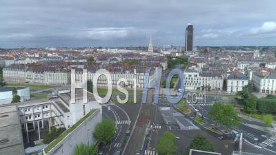 Empty Place Alexis Ricordeau In Nantes, On Labour Day During Covid-19 Lockdown - Video Drone Footage