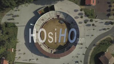 Aerial View, Arena Of Vieux Boucaut Les Bains - Video Drone Footage