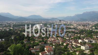 Grenoble From La Tronche - Video Drone Footage