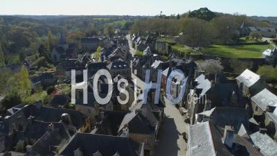 Rochefort-En-Terre At Day 19 Of Covid-19 Lockdown, Morbihan, Brittany, France - Video Drone Footage