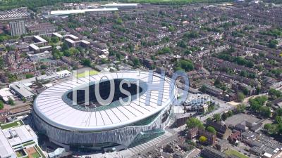 Tottenham Hotspur Football Stadium, Tottenham, During Covid-19 Lockdown, London Filmed By Helicopter