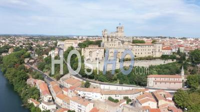 Aerial View Of Beziers - Video Drone Footage