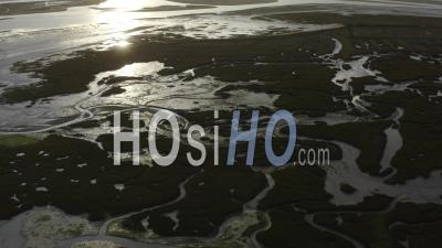 Guerande Salt Marshes In Spring, France - Video Drone Footage