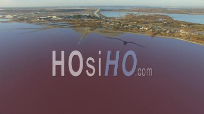 Aerial View Of The Salins Du Midi Salt Marshes, Aigues-Mortes, France – By Drone