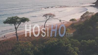 White Sandy Beach, Nosara, Guanacaste Province, Costa Rica. Aerial Drone View