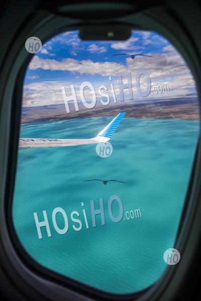 Aeroplane Window View Of Lago Argentino (argentino Lake), El Calafate, Patagonia, Argentina, South America
