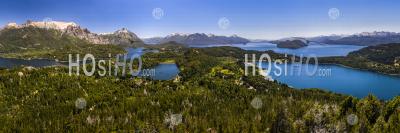 View Of Argentinian Lake District And Andes Mountains From Campanario Hill, San Carlos De Bariloche, Patagonia, Argentina