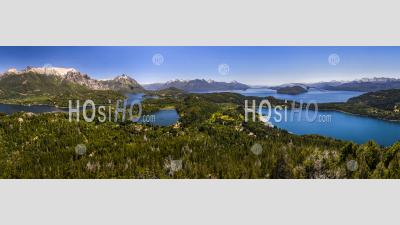 View Of Argentinian Lake District And Andes Mountains From Campanario Hill, San Carlos De Bariloche, Patagonia, Argentina