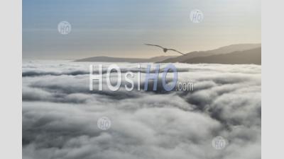 Clouds Cover Loch Lomond At Ben Lomond In The Trossachs National Park, Scottish Highlands, Scotland, United Kingdom, Europe