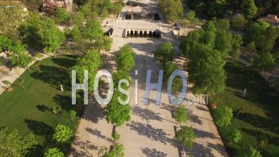 Jardins De La Fontaine, In Nimes - Video Drone Footage