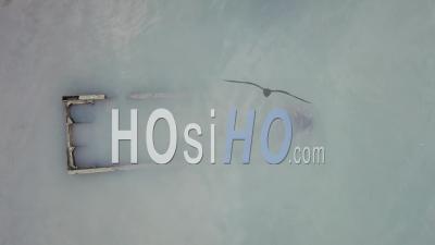 Sink Fisherman Boat At Coastal - Video Drone Footage