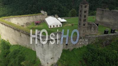 Mesocco Castle Aerial, Switzerland - Video Drone Footage