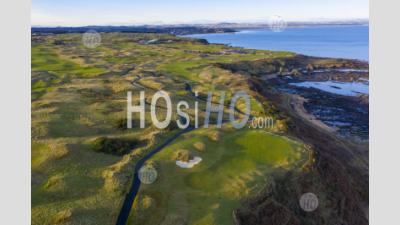 Aerial View Of The Castle Course Golf Links Outside St Andrews In Fife, Scotland, Uk - Aerial Photography