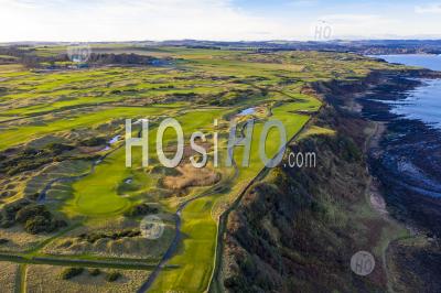 Aerial View Of Fairmont St Andrews Links Golf Course Outside St Andrews In Fife, Scotland, Uk - Aerial Photography