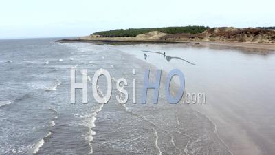 Vidéo Prise Par Drone De Gullane Beach à East Lothian, Ecosse, Royaume-Uni