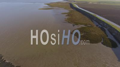 Passage Du Gois High Tide Bellevue Side - Video Drone Footage