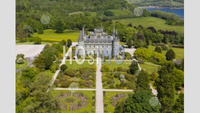 Aerial View Of Inveraray Castle In Argyll And Bute, Scotland, Uk - Aerial Photography