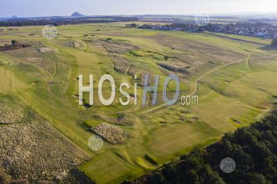 Aerial View Of Muirfield Golf Course In Gullane , East Lothian, Scotland, Uk - Aerial Photography