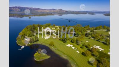 Aerial View Of Loch Lomond Golf Club On Shores Of Loch Lomond, Argyll And Bute, Scotland, Uk - Aerial Photography