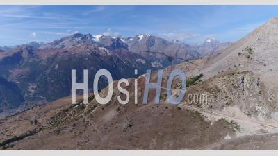 The Peaks Of The Ecrins Massif From The Col Du Granon, Hautes-Alpes, France, Viewed From Drone