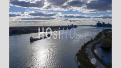 Great Lakes Freighter - Aerial Photography